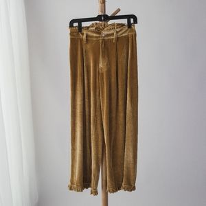 Vintage Gold velvet wide leg pants sz small